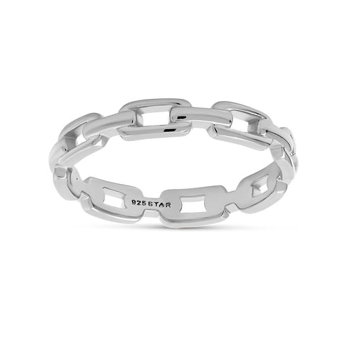 Midsummer Star / Cable Chain Ring - Silver