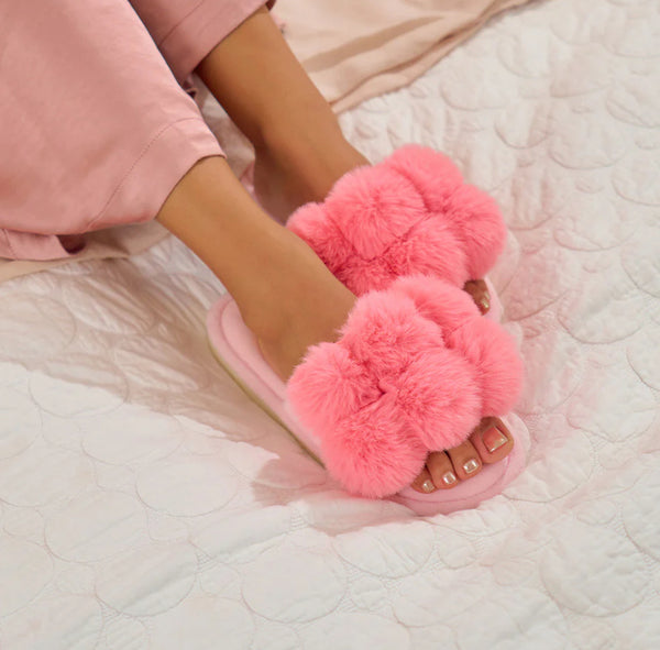Annabel Trends / Cosy Luxe Pom Pom Slipper - Shell Pink