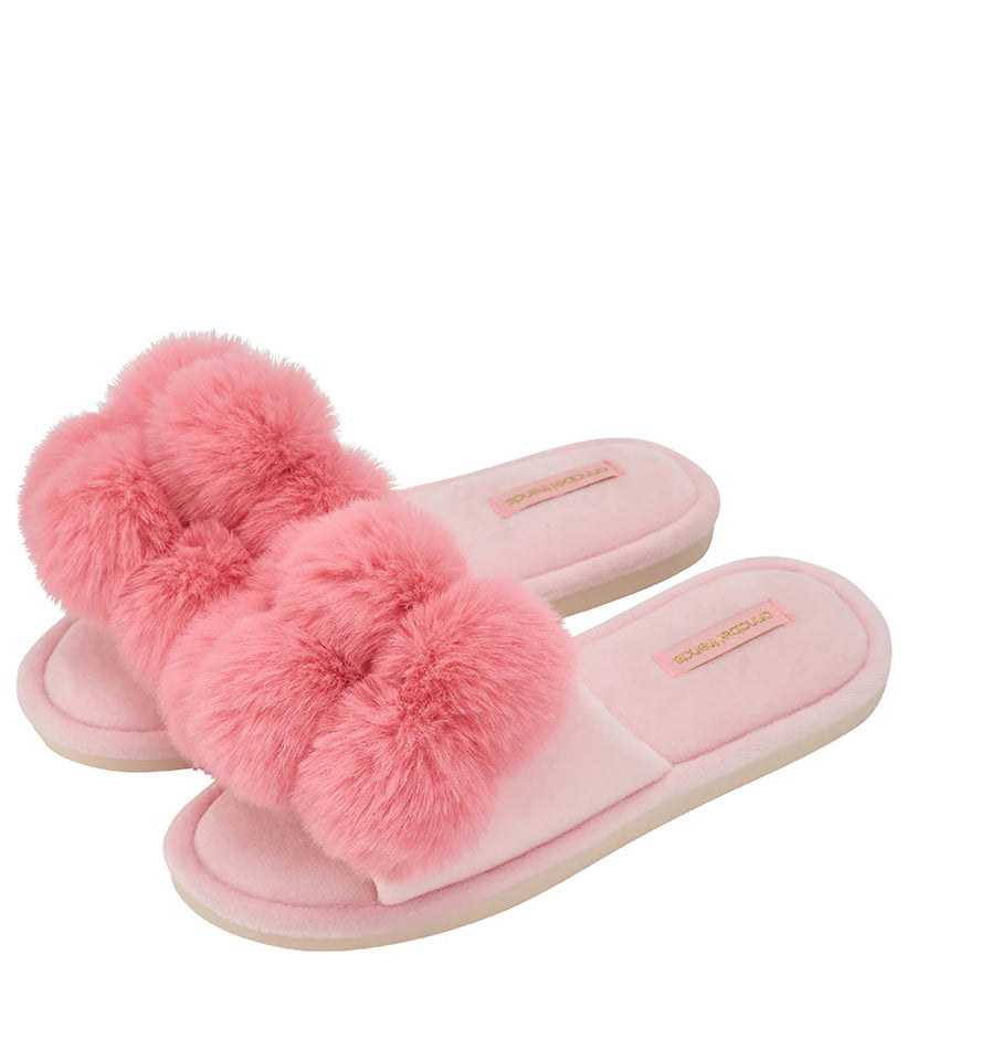Annabel Trends / Cosy Luxe Pom Pom Slipper - Shell Pink