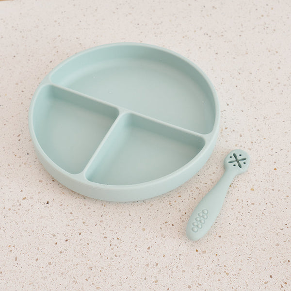 Annabel Trends / Silicone Suction Divided Plate - Moss