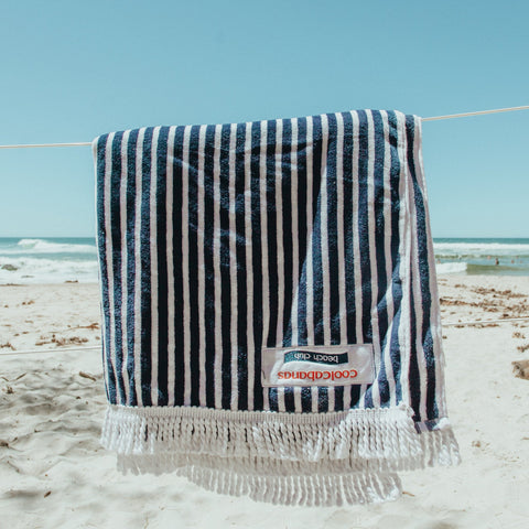 CoolCabanas / Beach Towel - Navy Stripe