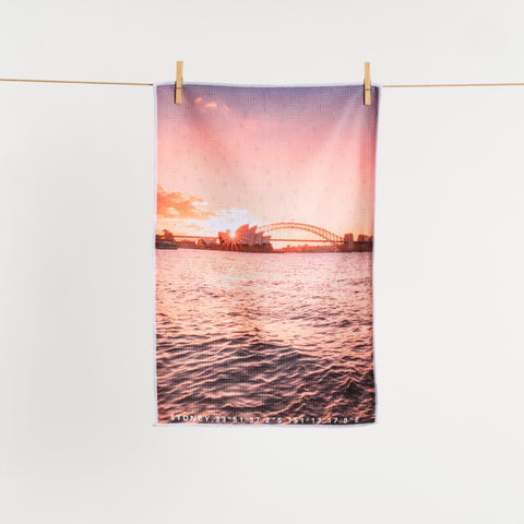 Destination Label / Tea Towel - Harbour Hues