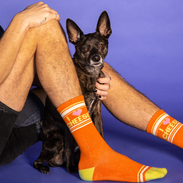 Gumball Poodle / Gym Crew Socks - I ❤️ Cheese