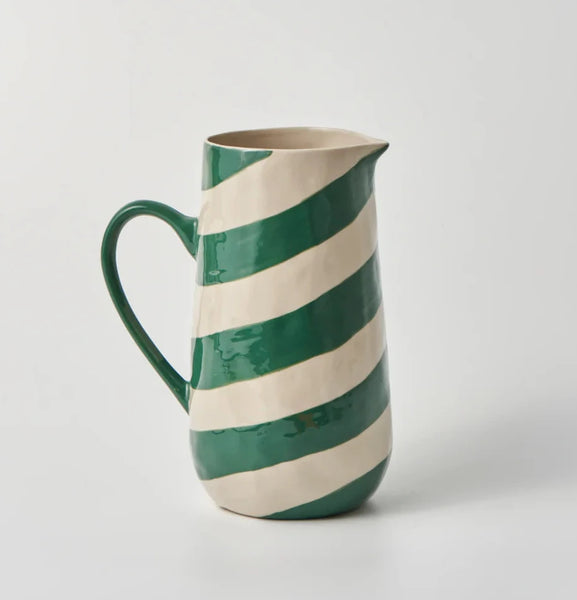 Jones & Co / Cabana Stripe Jug - Green