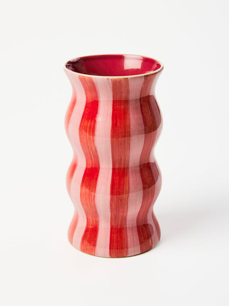 Jones & Co / Palma Stripe Vase - Red Pink