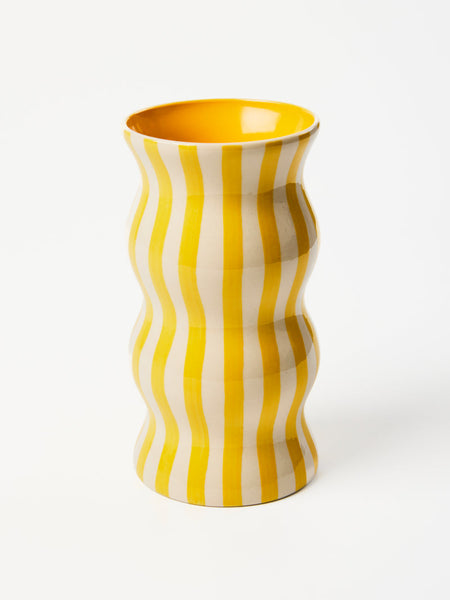 Jones & Co / Palma Stripe Vase - Yellow