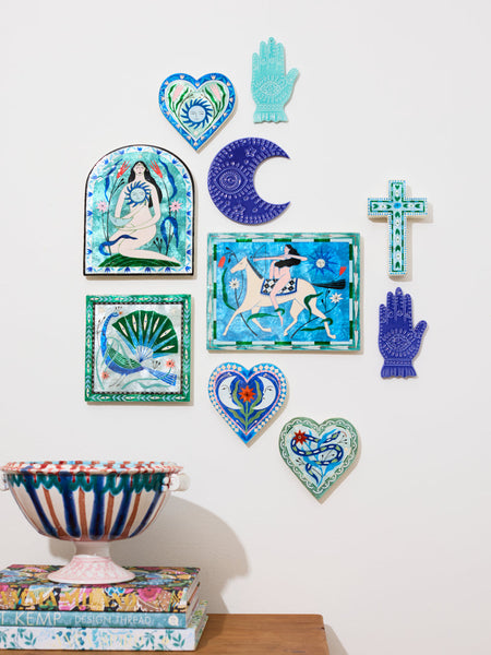 Jones & Co / Fable Tile - Blue Moon Heart