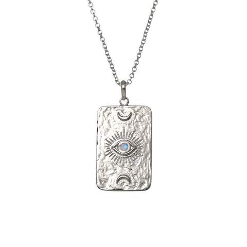 Midsummer Star / Celestial Sight Moonstone Necklace - Silver