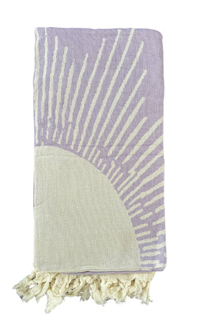 Salty Shadows / Jacquard Weave Turkish Towel - Purple Sun