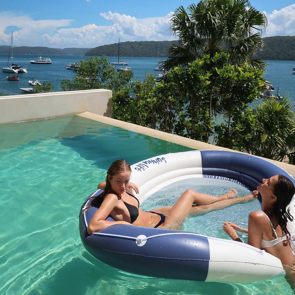 Sunnylife / Luxe Twin Hammock Float - Le Weekend Navy