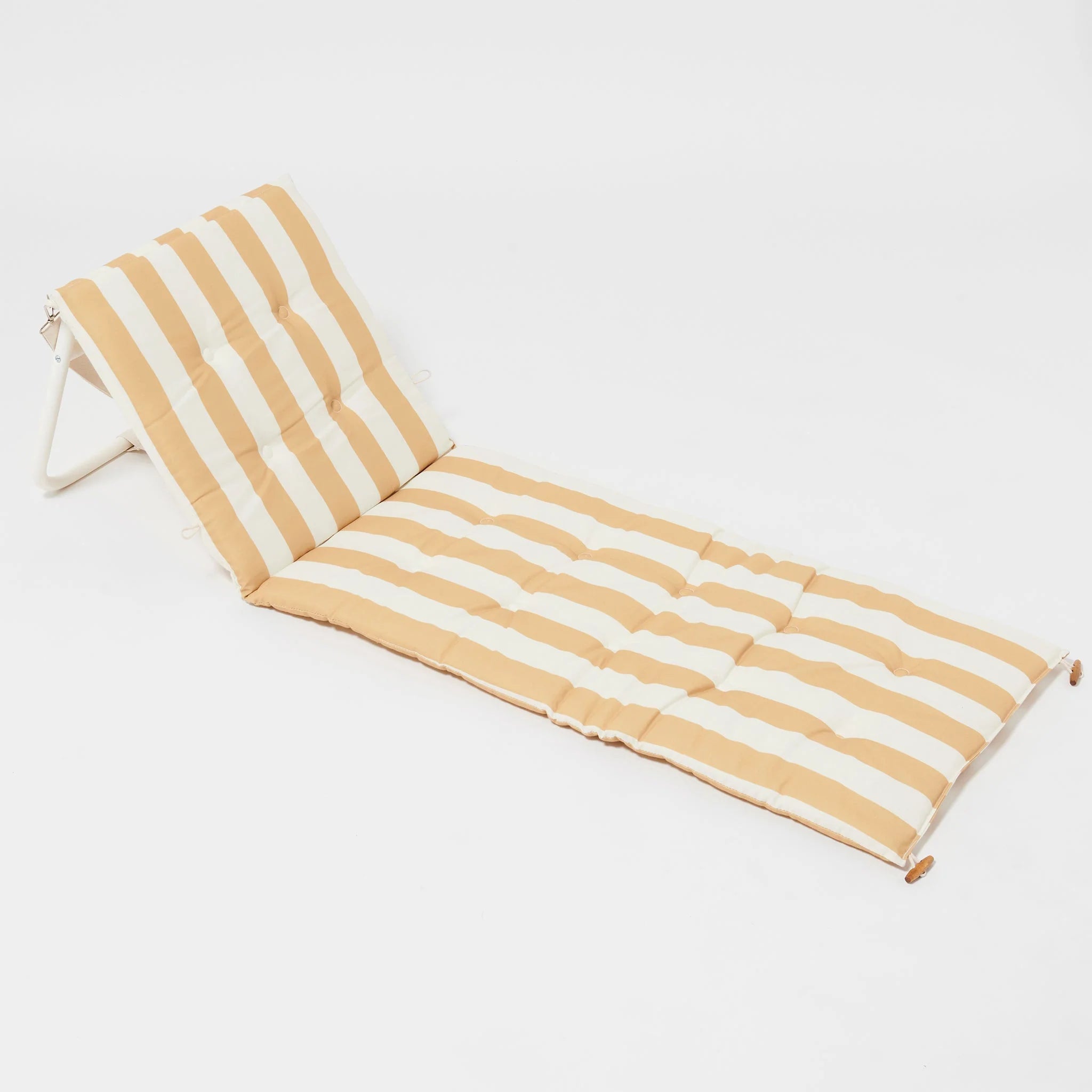 Sunnylife / Reclining Beach Chair - Mango Bay Golden Mustard Stripe