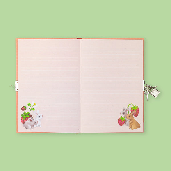 Tiger Tribe / Lockable Diary - Berry Bunny