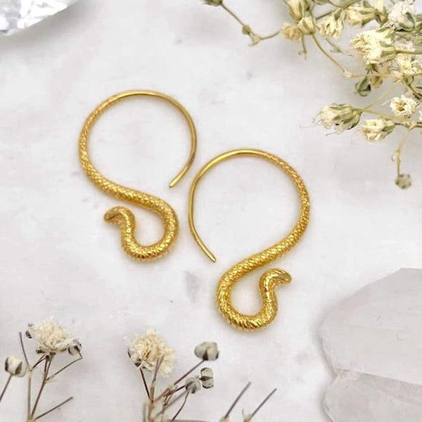 Midsummer Star / Cobra Hoop Earrings - Gold