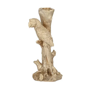 Coast To Coast / Paulie Parrot Resin Candleholder - Gold