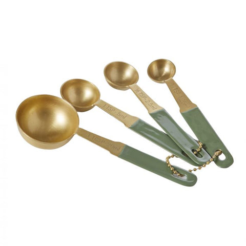 Academy / Edwin Brass Measuring Spoons (Set 4) - Green