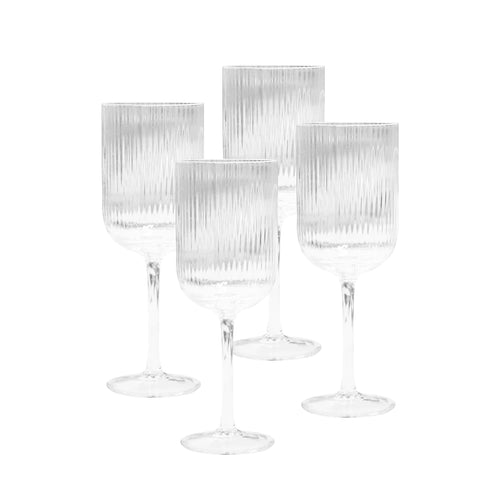 Sage & Cooper / Ivy Ribbed Wine Glasses (Set 4) - Clear