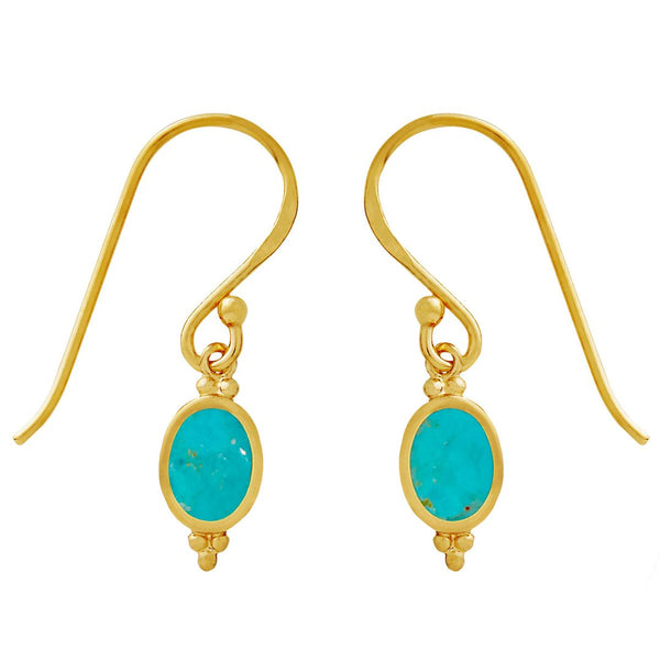 Midsummer Star / Moon Song Turquoise Earrings - Gold