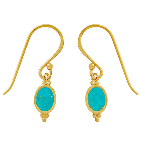 Midsummer Star / Moon Song Turquoise Earrings - Gold