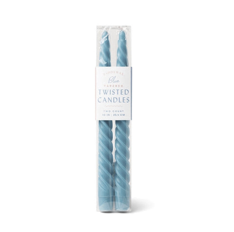 Paddywax / Tapered Twisted Candles (2pk) - Cyan