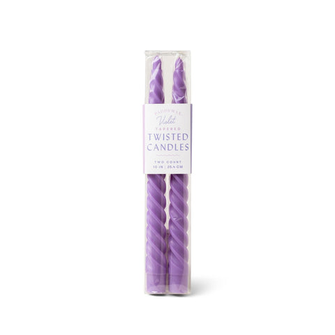 Paddywax / Tapered Twisted Candles (2pk) - Violet