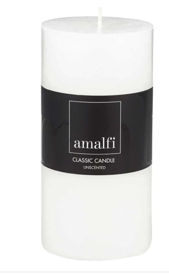 Amalfi / Classic White Pillar Candle (15x7.5x7.5cm)