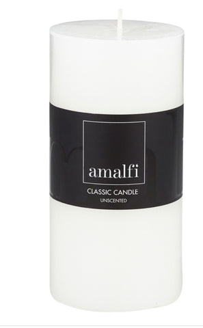 Amalfi / Classic White Pillar Candle (15x7.5x7.5cm)