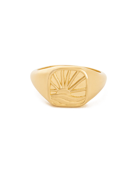 Kirstin Ash / Soleil Signet Ring - 18K Gold Vermeil