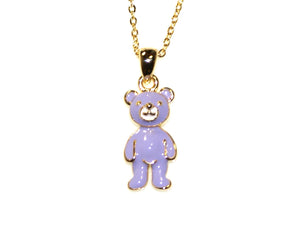 Goody Gumdrops / Bear Enamel Necklace - Gold/Purple