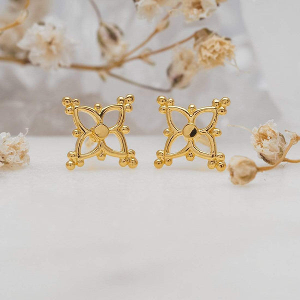 Midsummer Star / Dainty Moroccan Star Studs - Gold