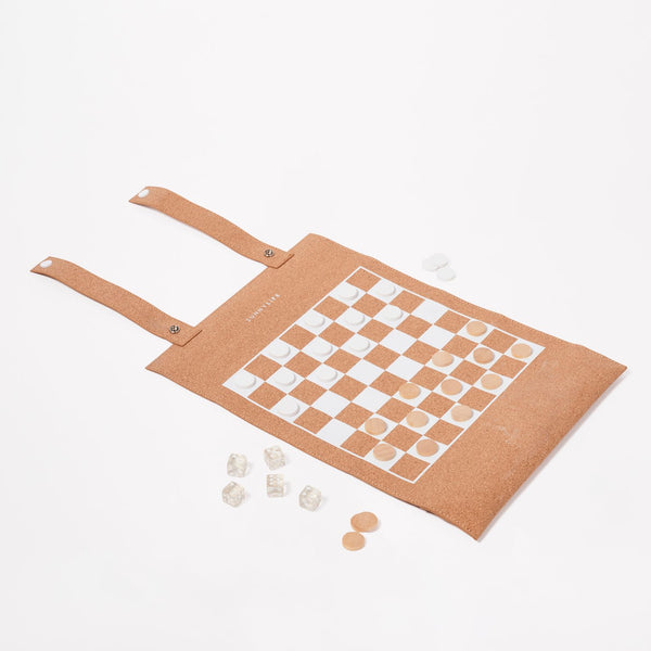 Sunnylife / Cork Roll-Up Gameboard - Monochrome