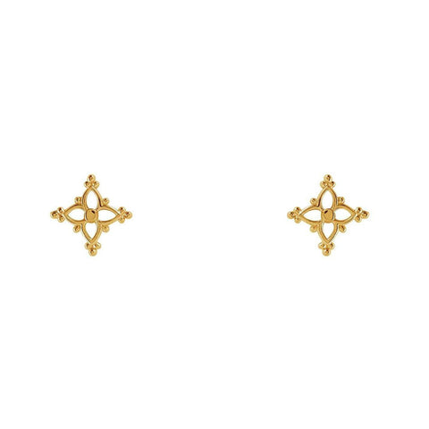 Midsummer Star / Dainty Moroccan Star Studs - Gold