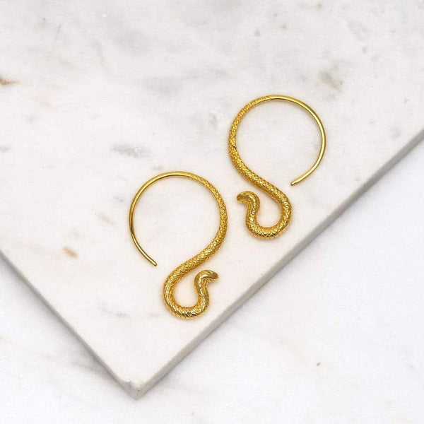 Midsummer Star / Cobra Hoop Earrings - Gold