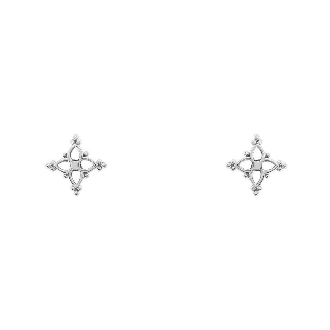 Midsummer Star / Dainty Moroccan Star Studs - Silver