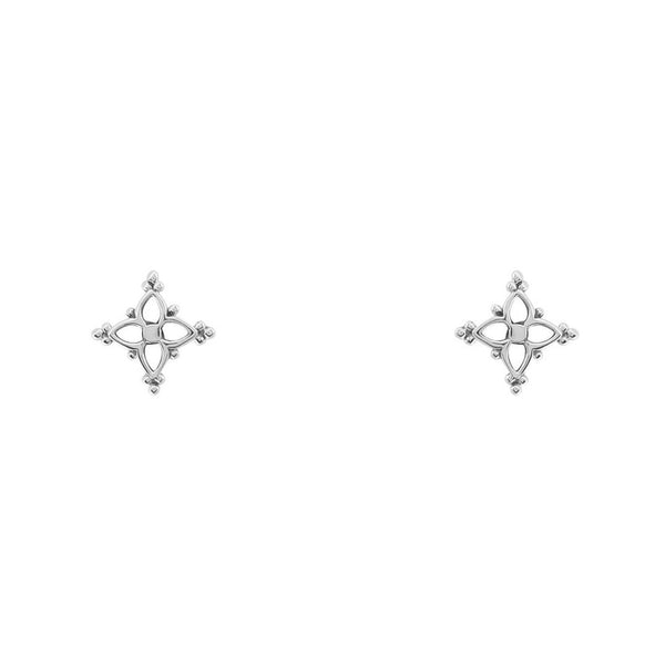 Midsummer Star / Dainty Moroccan Star Studs - Silver