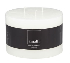 Amalfi / Classic White 3-Wick Pillar Candle (10x15x15cm)