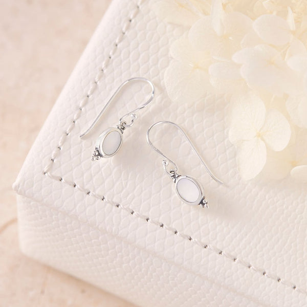 Midsummer Star / Moon Song Shell Earrings - Silver