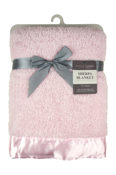 The Little Linen Co / Sherpa Stroller Blanket - Pastel Pink