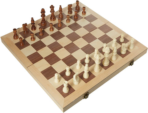 Hansen Classic Games / Inlaid Wood Chess Set - 10.5”