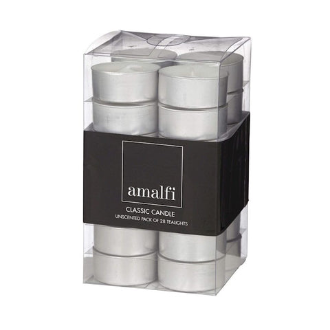 Amalfi / Classic White Unscented Tealight Candles (28pk)