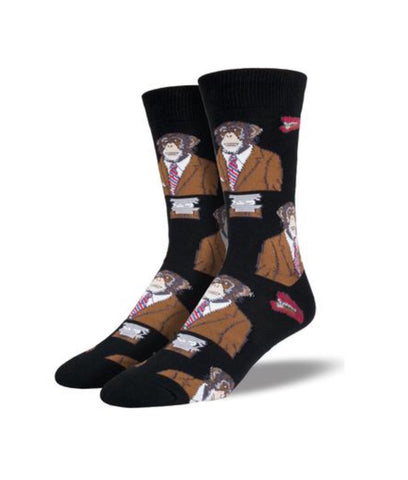 Socksmith / Mens Socks - Monkey Biz (Black)