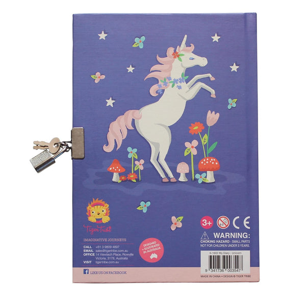 Tiger Tribe / Lockable Diary - Unicorn Rainbows